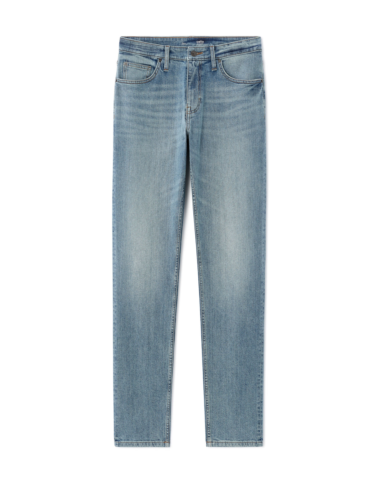 Slim Fit Stretch Cotton Jeans - Light Blue
