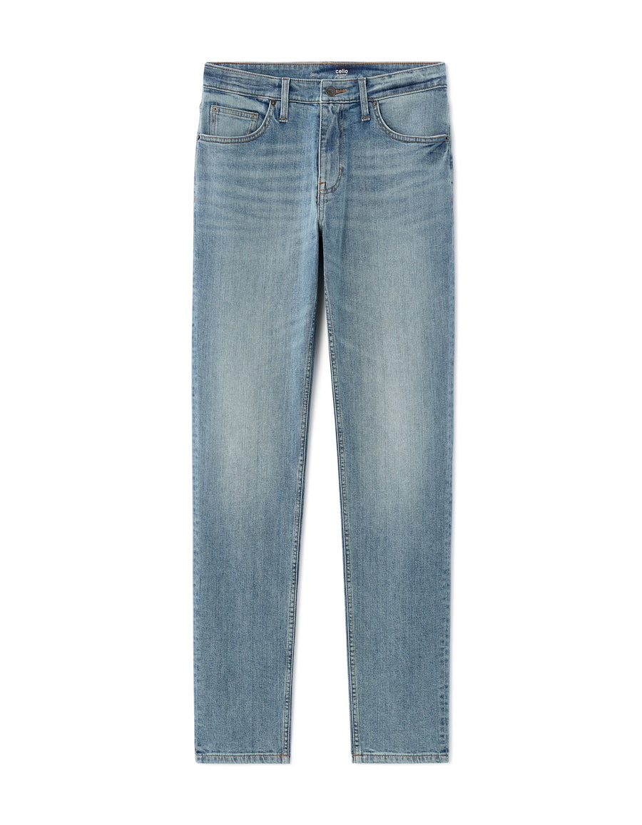 Slim Fit Stretch Cotton Jeans - Light Blue