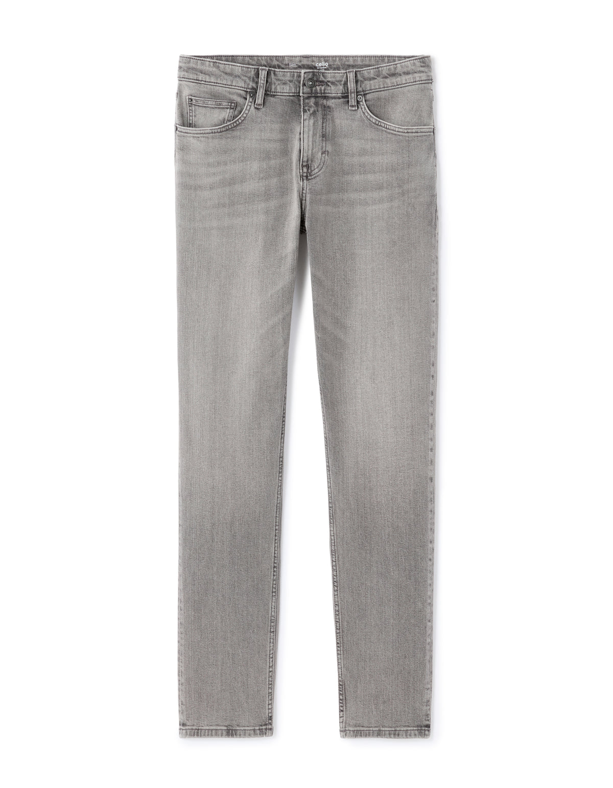 Slim Fit Stretch Cotton Jeans - Light Grey