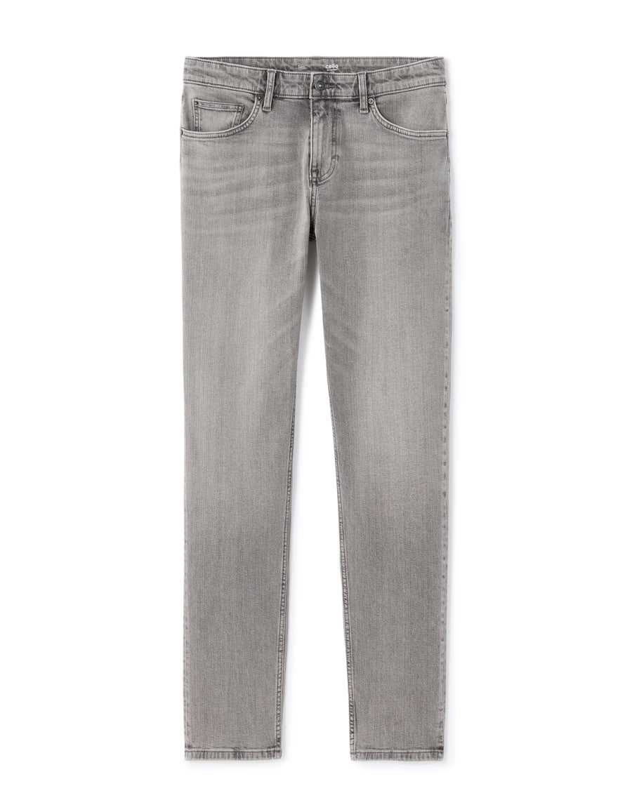 Slim Fit Stretch Cotton Jeans - Light Grey
