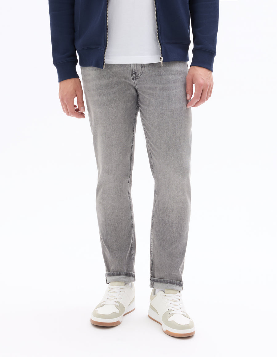 Slim Fit Stretch Cotton Jeans - Light Grey