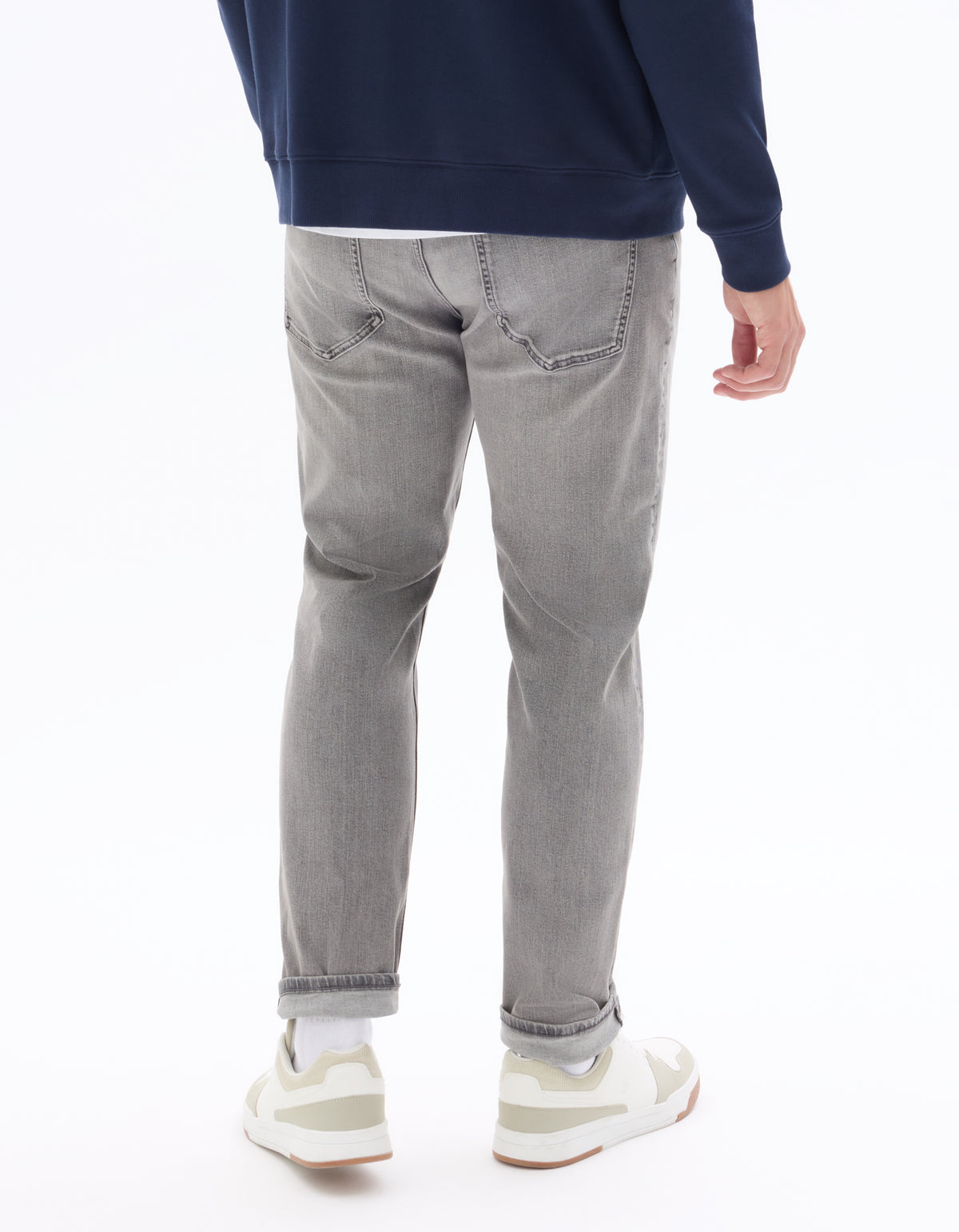 Slim Fit Stretch Cotton Jeans - Light Grey