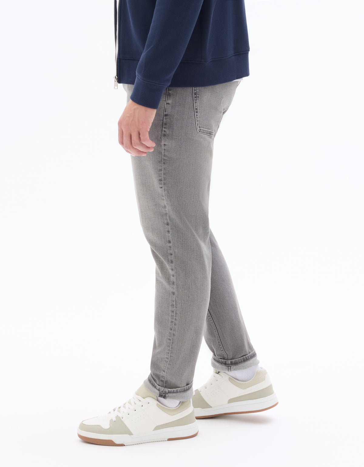 Slim Fit Stretch Cotton Jeans - Light Grey