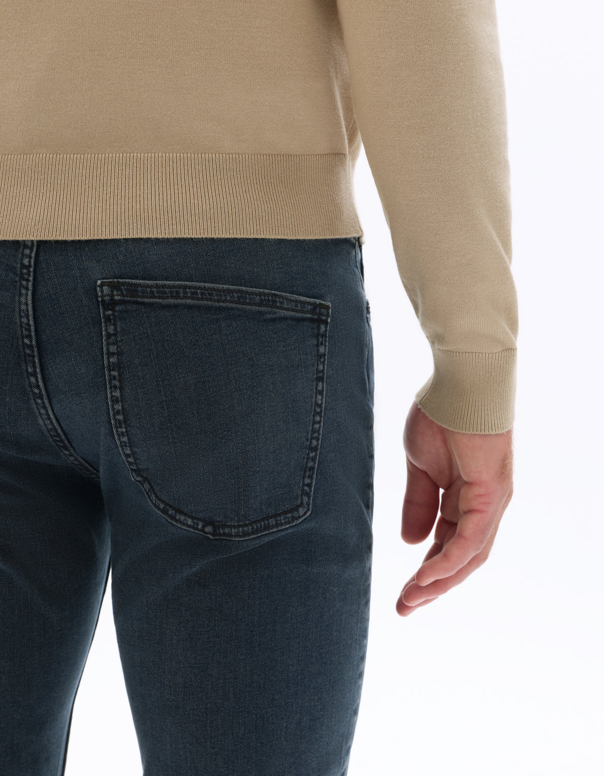 Slim Fit 100% Cotton Solid Jeans - Navy Blue