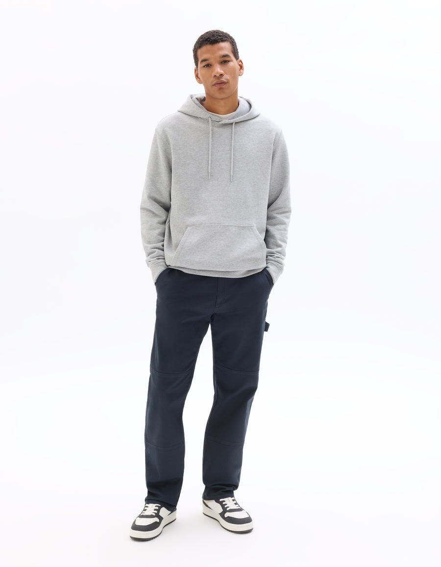 Regular Fit 100% Cotton Hooded Sweatshirt - Grey