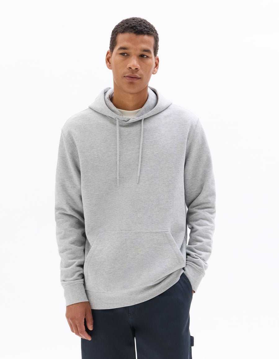 Regular Fit 100% Cotton Hooded Sweatshirt - Grey