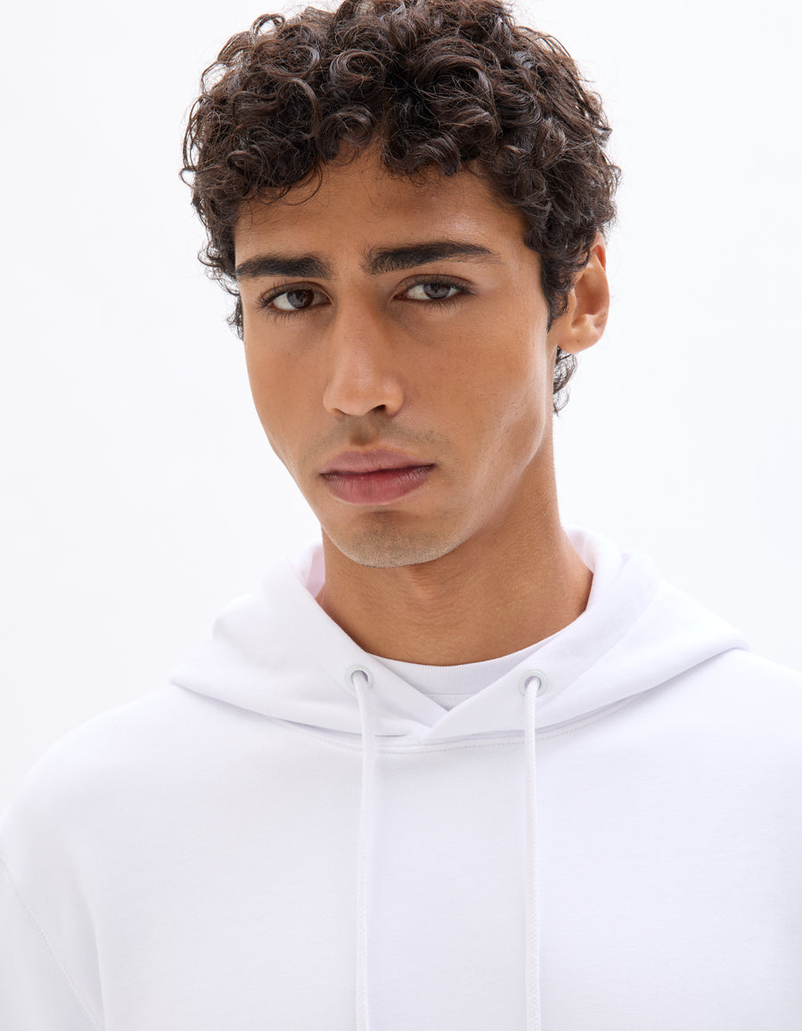 Regular Fit 100% Cotton Solid Hooded Sweatshirt