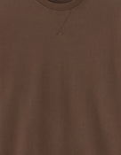 Regular Fit 100% Cotton Round Neck Sweatshirt - Brown
