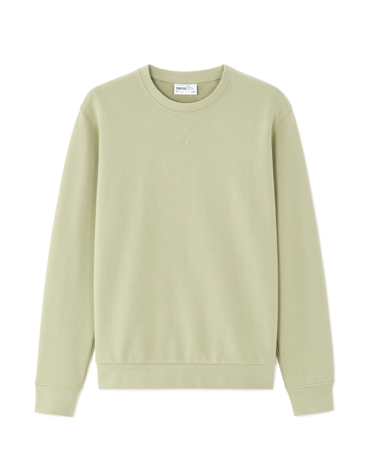 Regular Fit 100% Cotton Round Neck Sweatshirt - Green