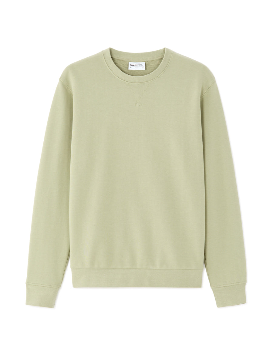 Regular Fit 100% Cotton Round Neck Sweatshirt - Green