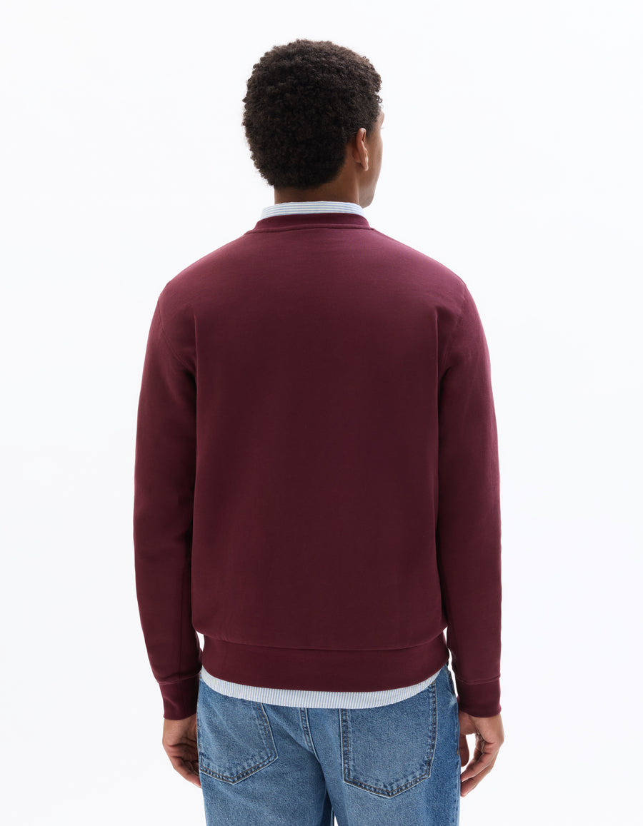 Regular Fit 100% Cotton Round Neck Sweatshirt - Red