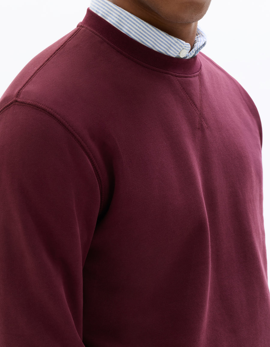 Regular Fit 100% Cotton Round Neck Sweatshirt - Red