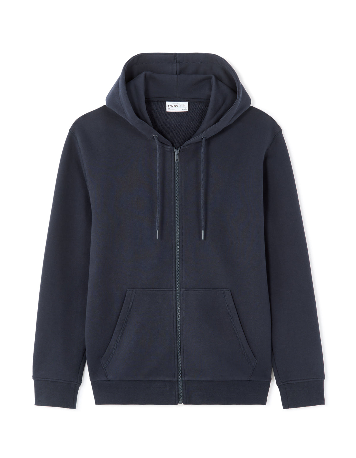Regular Fit 100% Cotton Solid Hooded Sweatshirts - Navy Blue