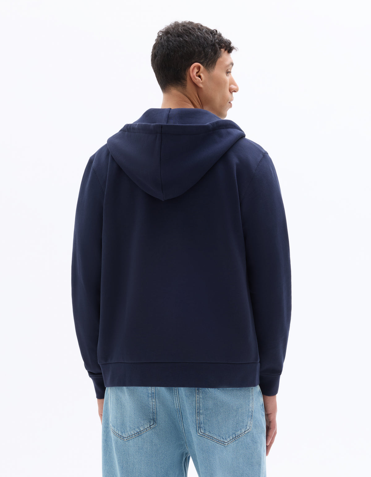 Regular Fit 100% Cotton Solid Hooded Sweatshirts - Navy Blue