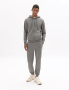 Regular Fit 100% Cotton Solid Hooded Sweatshirt - Grey