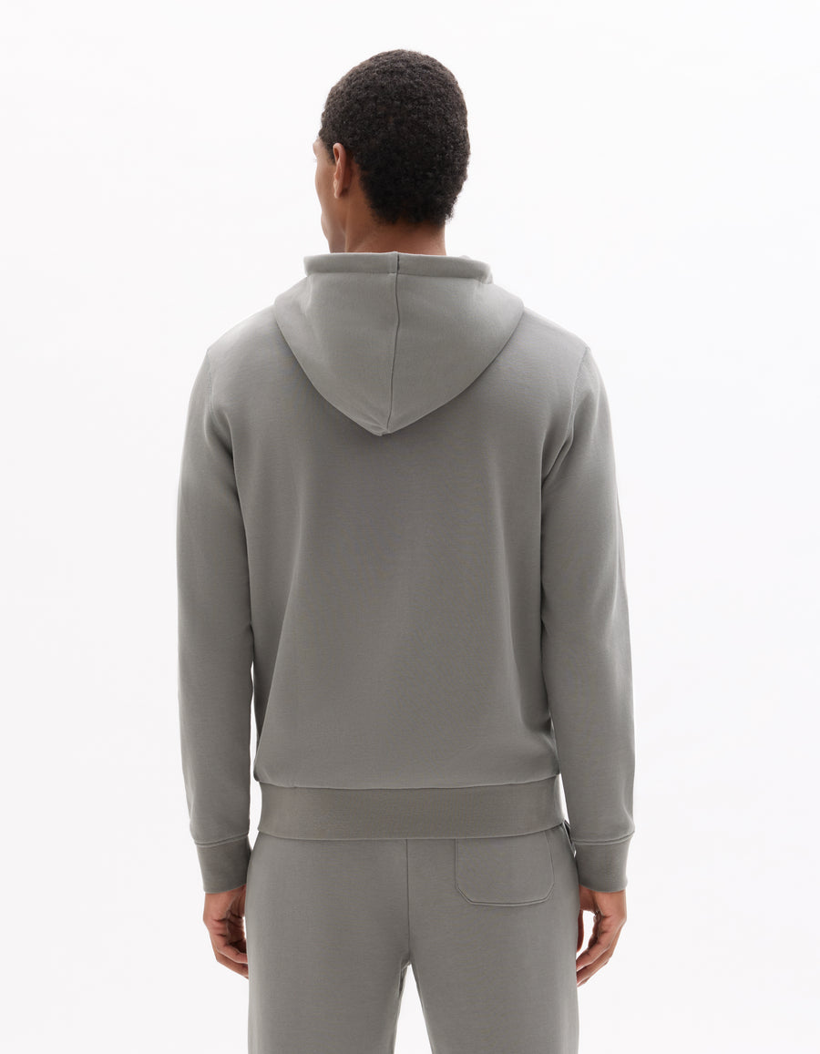 Regular Fit 100% Cotton Solid Hooded Sweatshirt - Grey