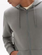 Regular Fit 100% Cotton Solid Hooded Sweatshirt - Grey