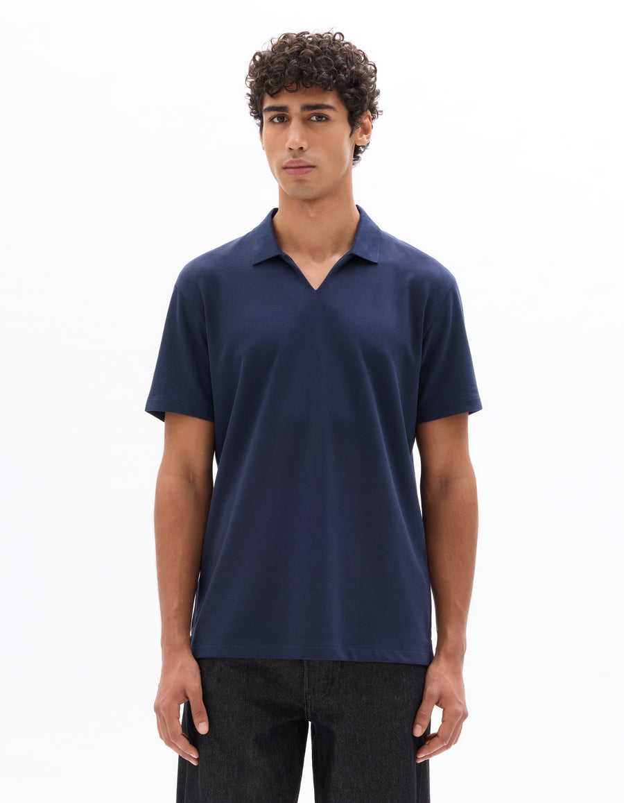 Regular Fit Cotton Blend T-Shirt - Navy Blue