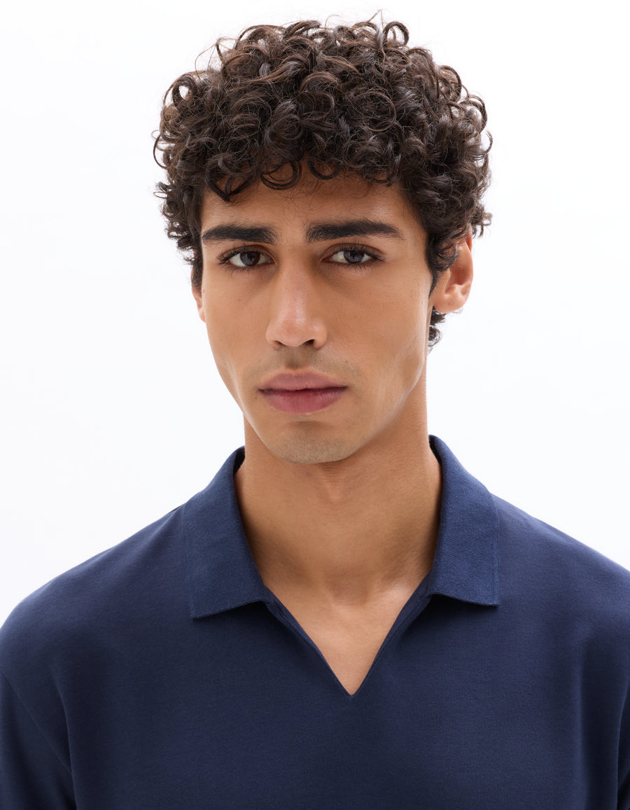 Regular Fit Cotton Blend T-Shirt - Navy Blue