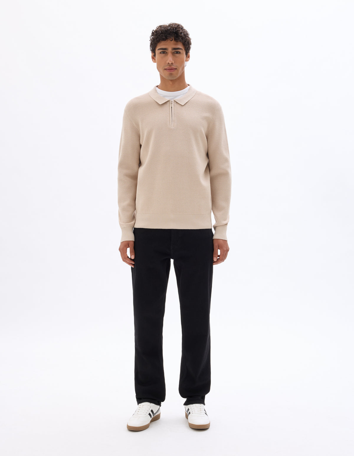 Straight Fit Stretch Cotton Jeans - Black