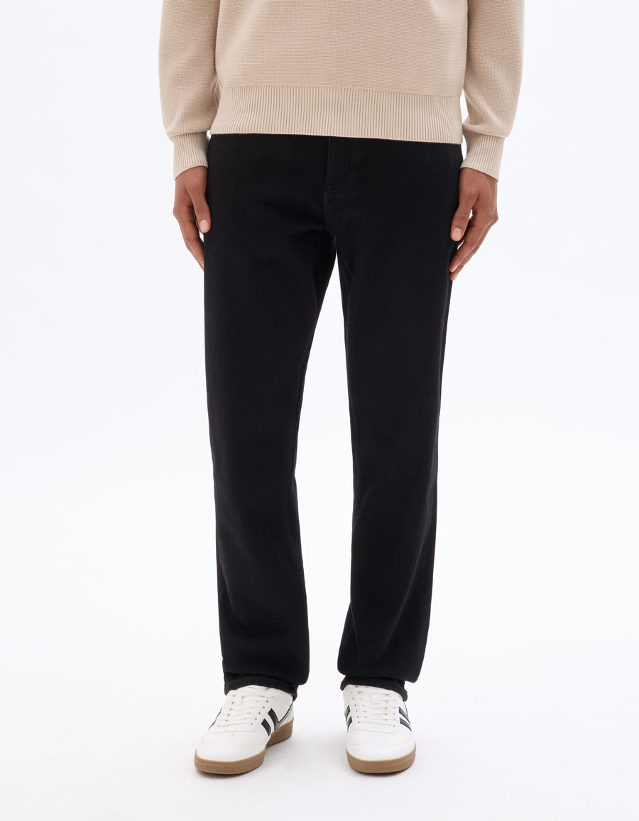 Straight Fit Stretch Cotton Jeans - Black