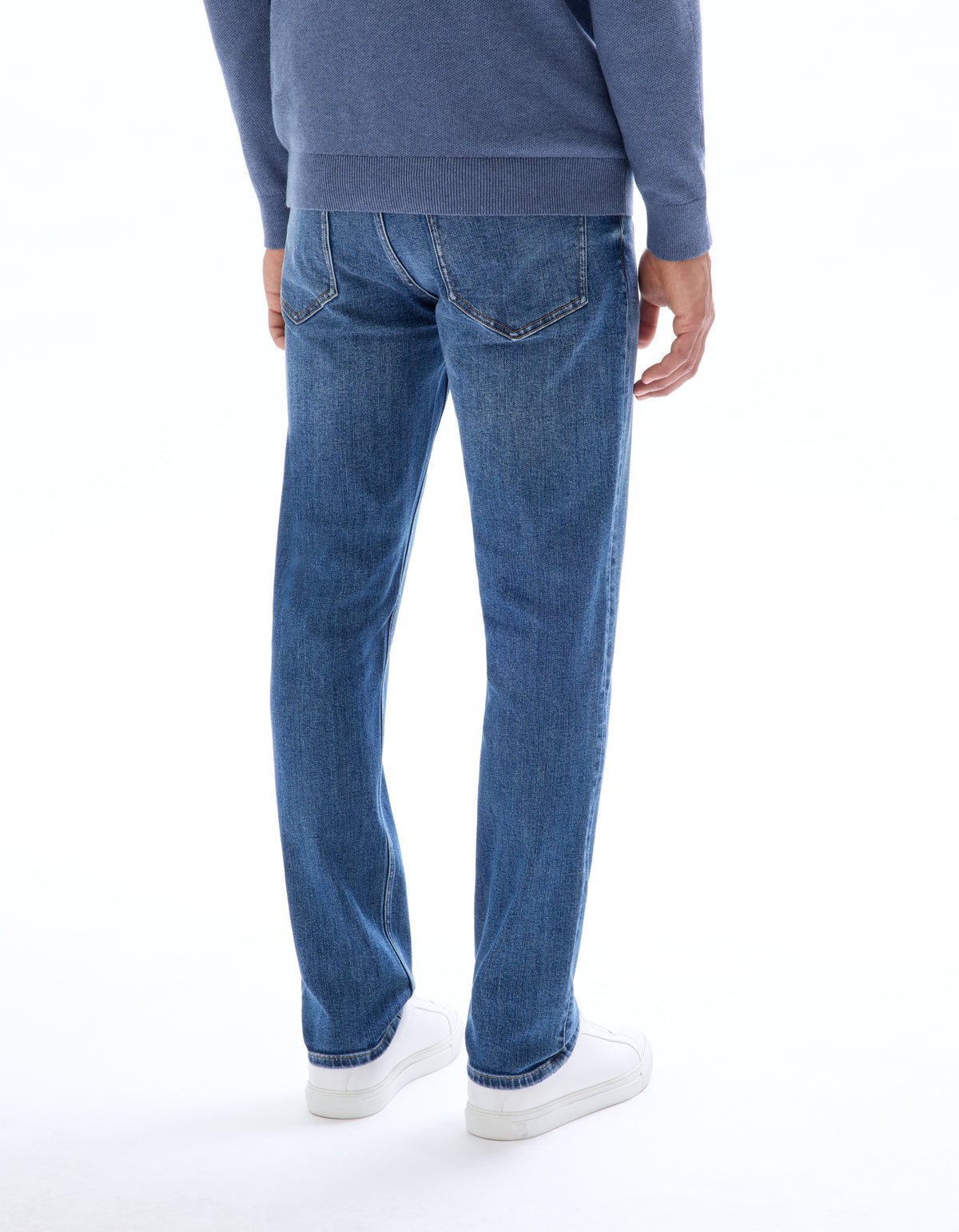 Straight Fit Polyester Jeans - Blue