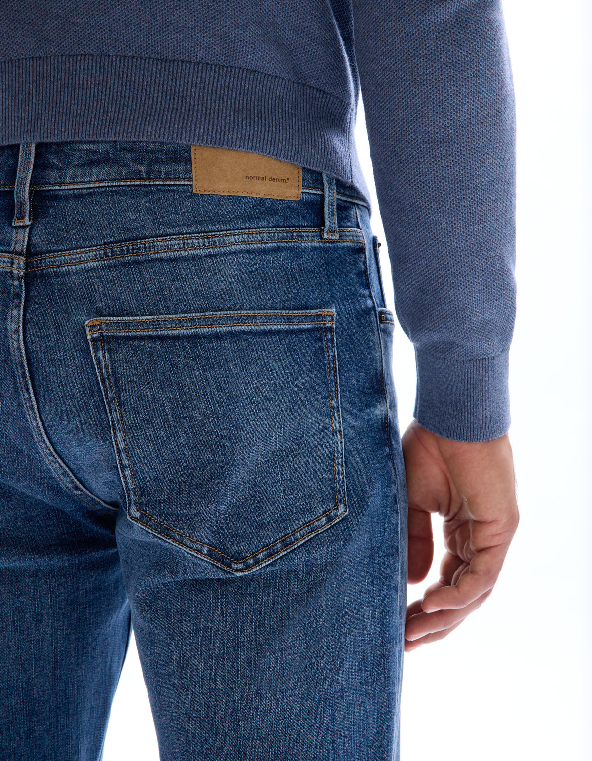 Straight Fit Polyester Jeans - Blue