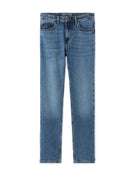 Straight Fit Polyester Jeans - Blue