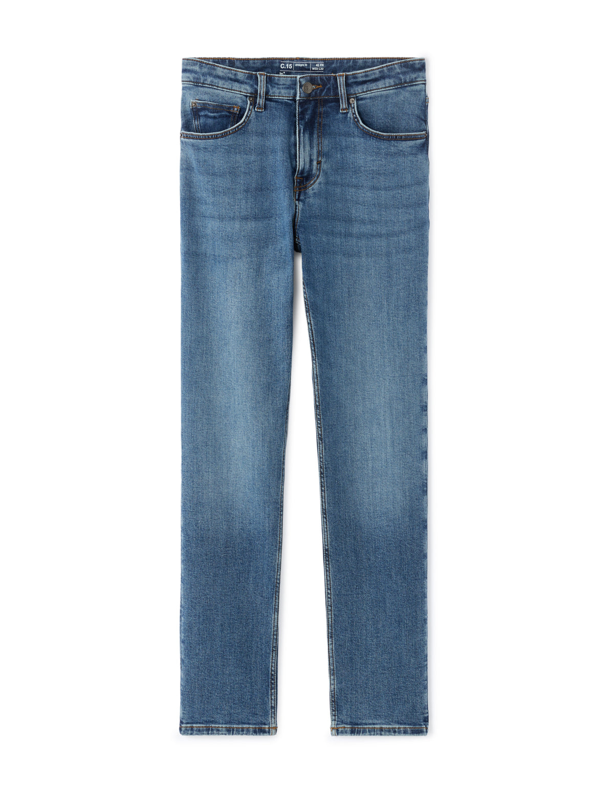 Straight Fit Polyester Jeans - Blue