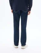 Straight Fit Stretch Cotton Jeans - Navy Blue