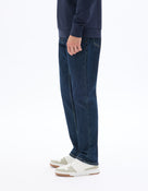 Straight Fit Stretch Cotton Jeans - Navy Blue