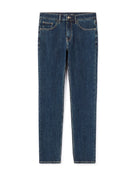 Straight Fit Stretch Cotton Jeans - Navy Blue