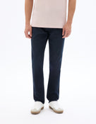 Straight Fit Stretch Cotton Jeans - Navy Blue