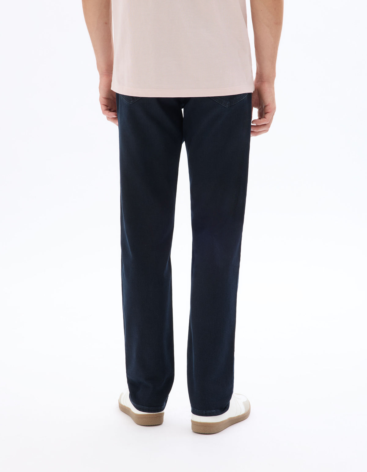Straight Fit Stretch Cotton Jeans - Navy Blue
