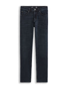 Straight Fit Stretch Cotton Jeans - Navy Blue