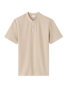 Regular Fit 100% Cotton Mandarin Collar T-Shirt - Light Beige