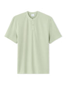 Regular Fit 100% Cotton Mandarin Collar T-Shirt - Light Green
