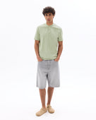 Regular Fit 100% Cotton Mandarin Collar T-Shirt - Light Green