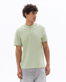 Regular Fit 100% Cotton Mandarin Collar T-Shirt - Light Green