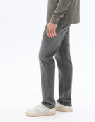 Straight Fit Cotton Blend Jeans - Grey