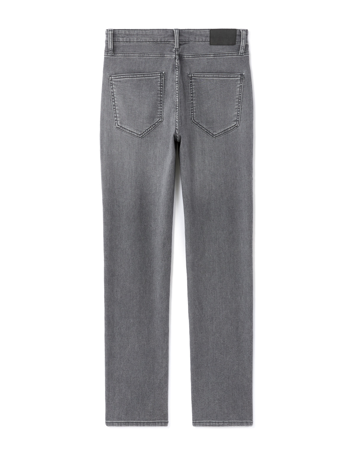 Straight Fit Cotton Blend Jeans - Grey