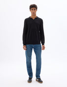 Straight Fit Stretch Cotton Jeans - Blue