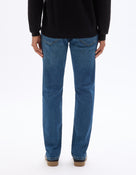 Straight Fit Stretch Cotton Jeans - Blue