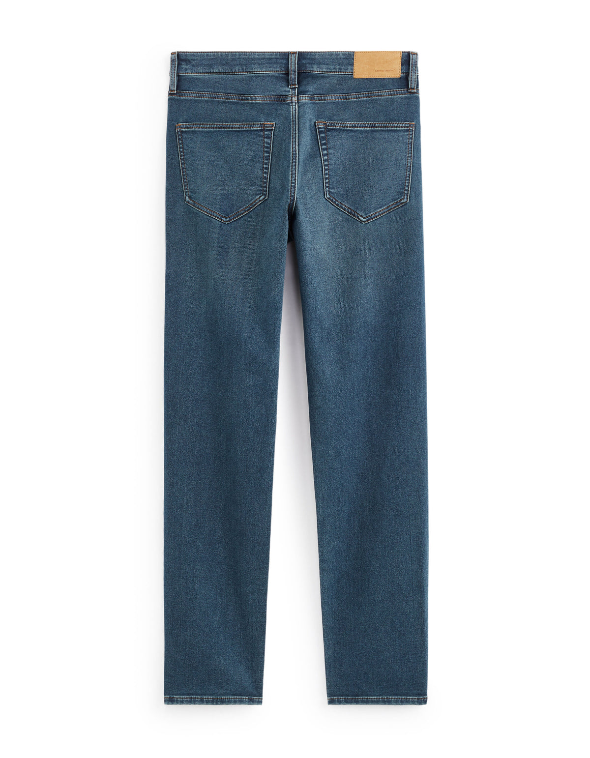 Straight Fit Stretch Cotton Jeans - Blue