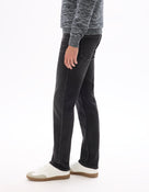 Straight Fit Cotton Blend Knitted Jeans - Black