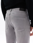 Straight Fit 100% Cotton Solid Jeans - Grey