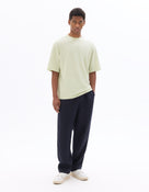 Oversized Fit Cotton Blend Crew Neck T-Shirt - Light Green
