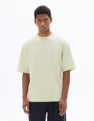 Oversized Fit Cotton Blend Crew Neck T-Shirt - Light Green