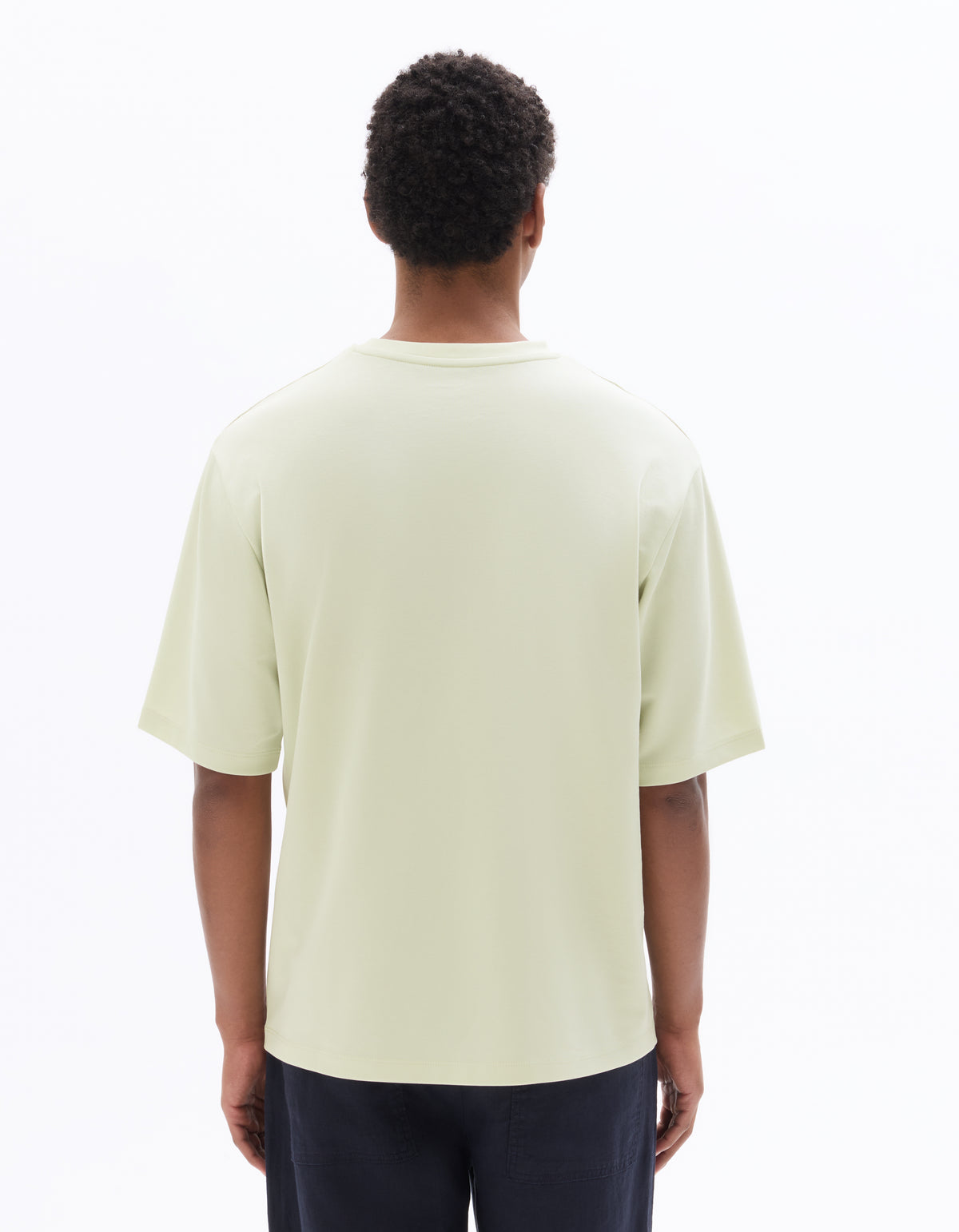 Oversized Fit Cotton Blend Crew Neck T-Shirt - Light Green