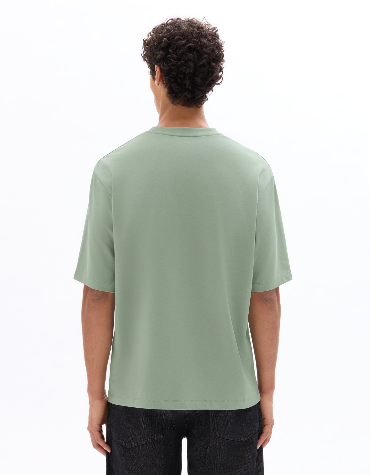 Celio* Men Green Solid Oversized Cotton T-Shirts